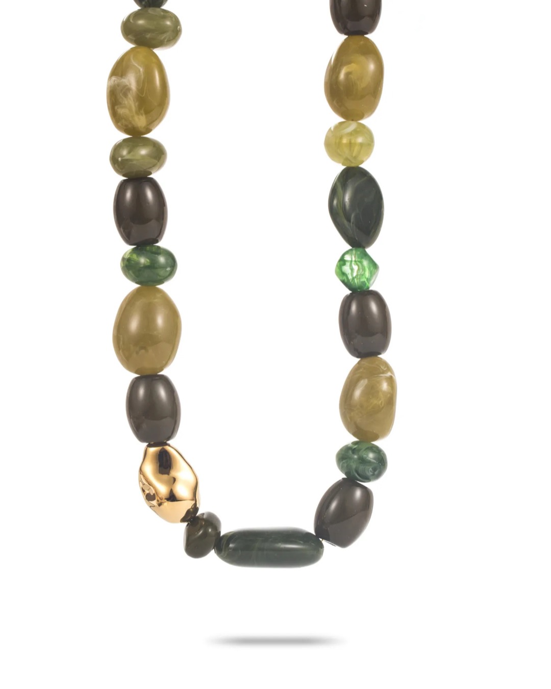 De Margot ketting met kralen in groen mix